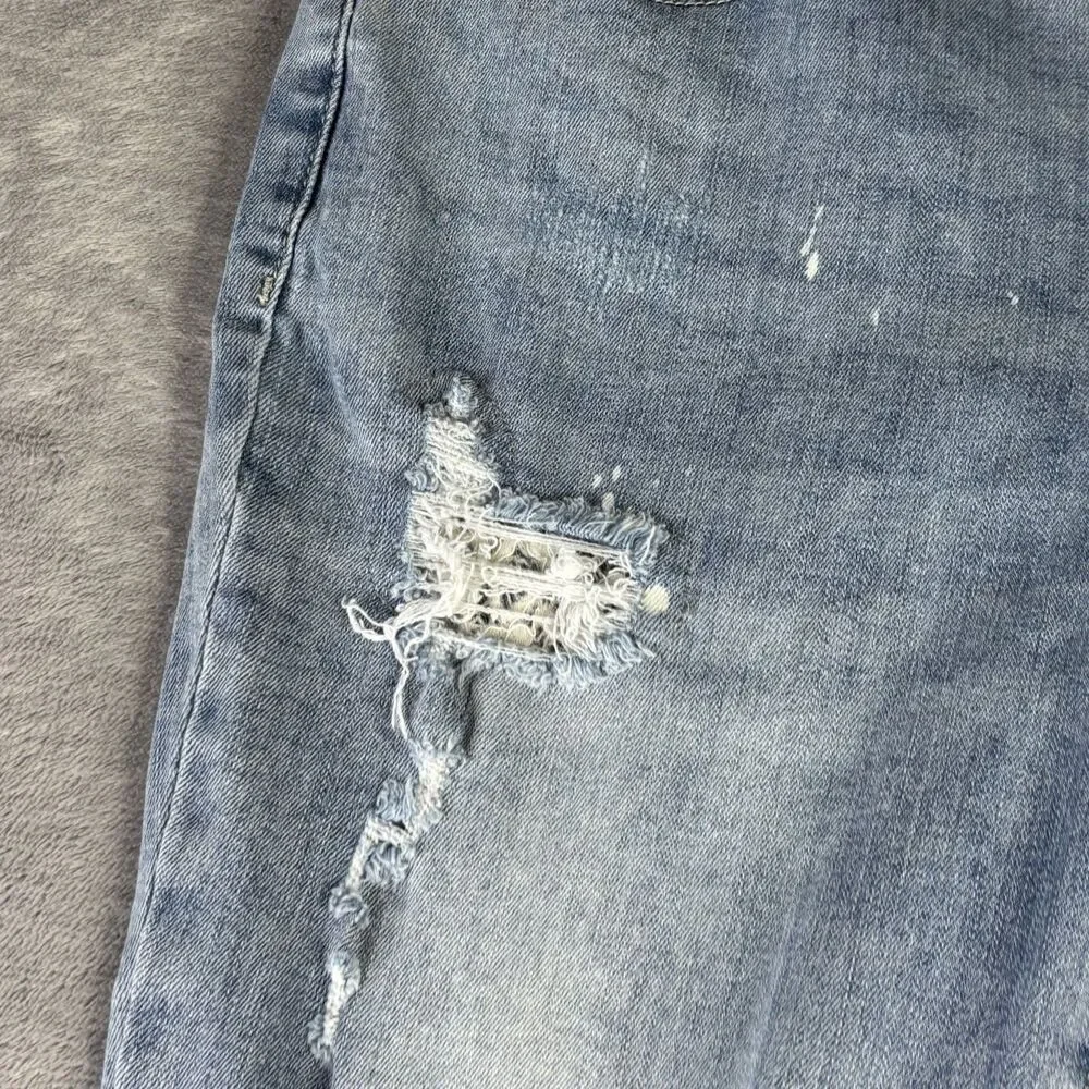Judy Blue Jeans Womens 13 Distressed Skinny Light Wash Denim Lace Patch Ripped‎